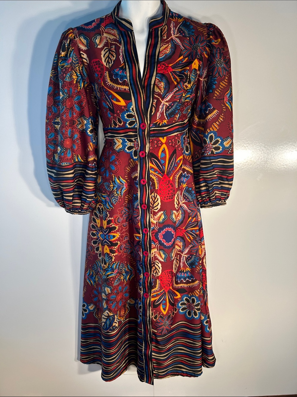 Truly 4 You Floral SZ XL Button-Front Maxi Shirt Dress Boho Cottage Core Western